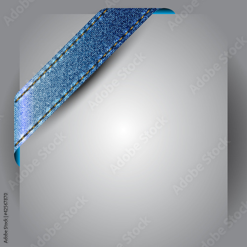 Vector made of jean fabric corner ribbon