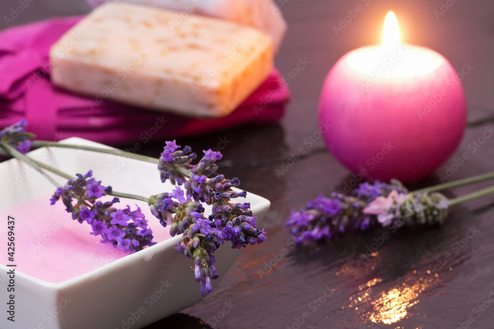 spa concept with lavender bath foam spa concept with lavender bath foam