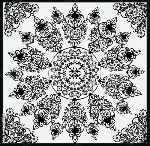 black symmetrical square abstract design