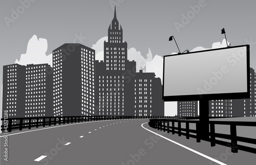 grey billboard in town