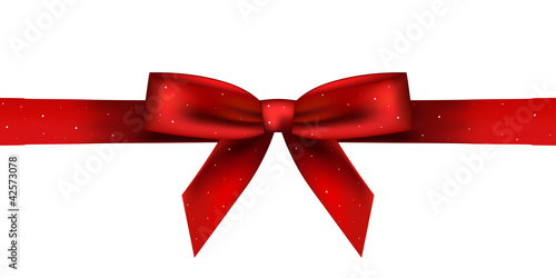 Vector illustration of red shiny bow
