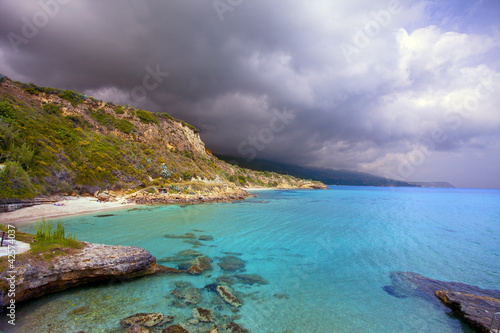 grèce; ioniennes, kefalonia : plage d'Aghio Thoma photo