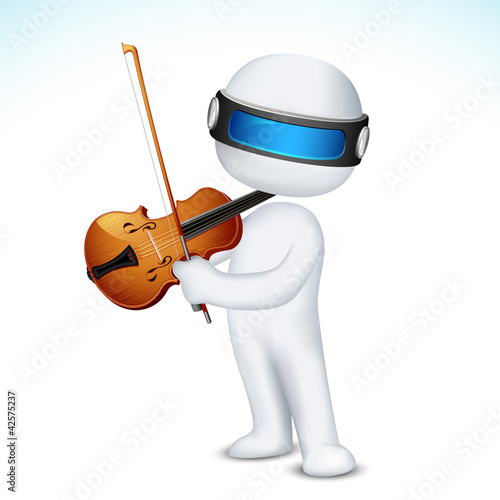 3d Man in Vector Playing Violin