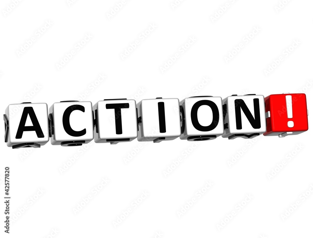 3D Action Button Click Here Block Text 3D Action Button Click Here Block Text