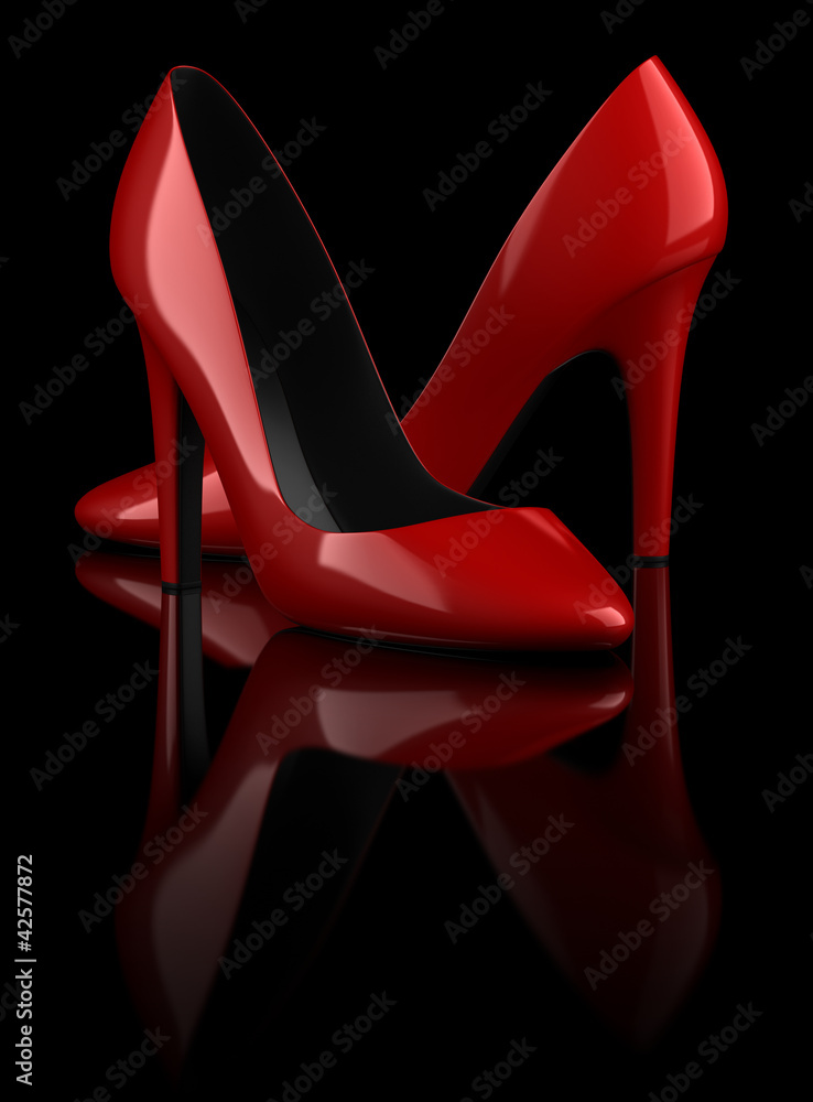 Chaussures à talon sur fond noir 1 Stock Illustration | Adobe Stock
