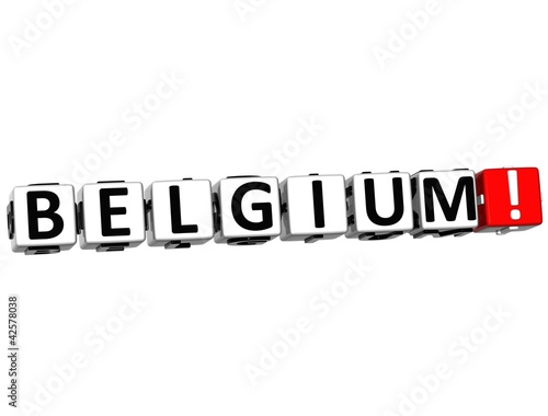 3D Belgium Button Click Here Block Text