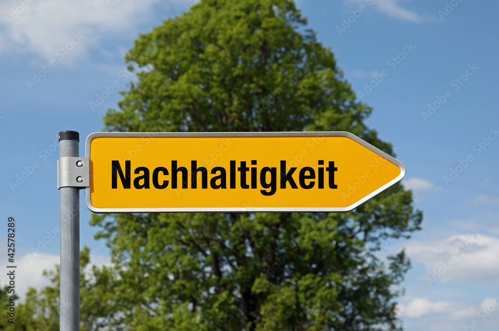 Fototapeta premium Pfeil mit Baum NACHHALTIGKEIT