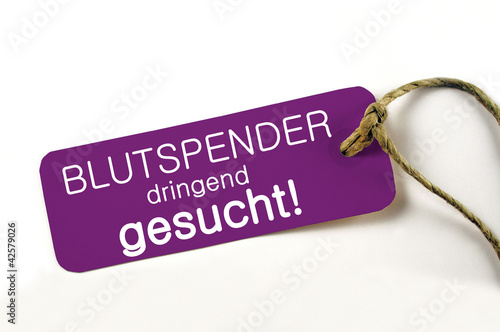 Blutspender gesucht - Plakette