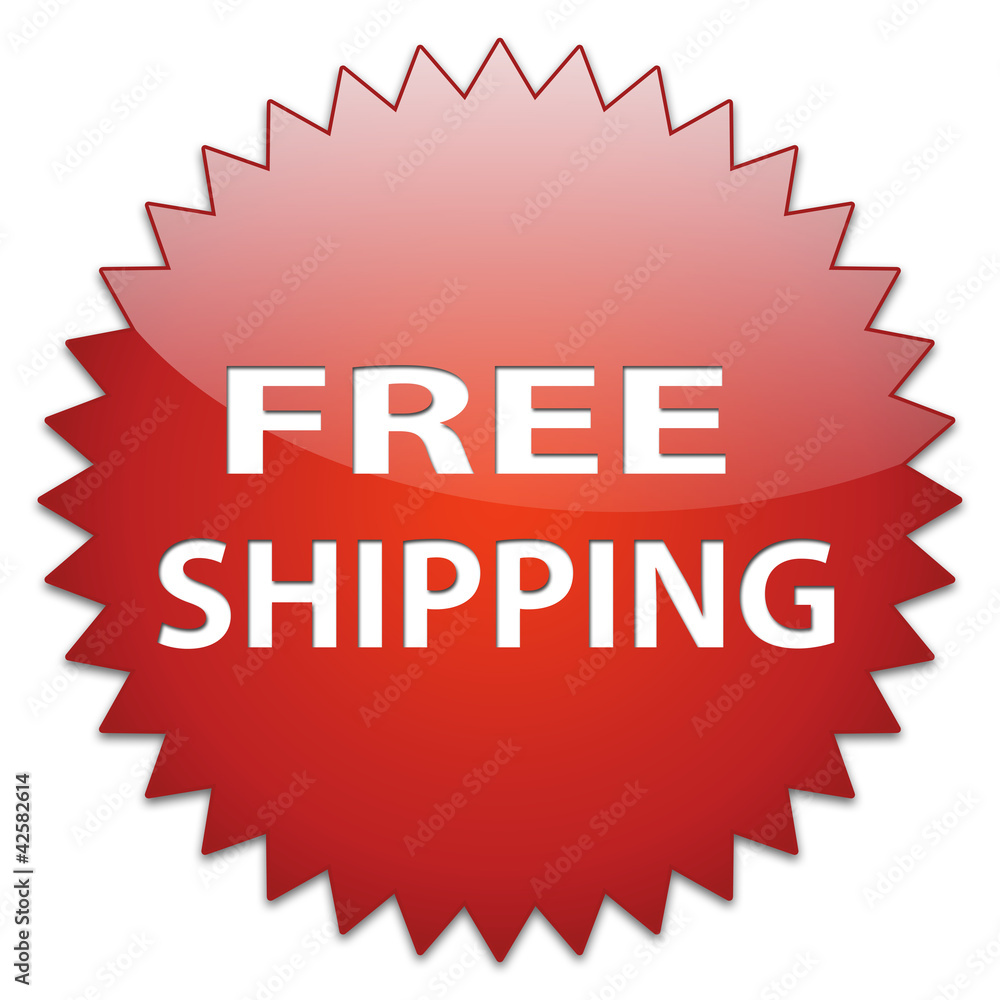 sticker red free shipping - obrazy, fototapety, plakaty 