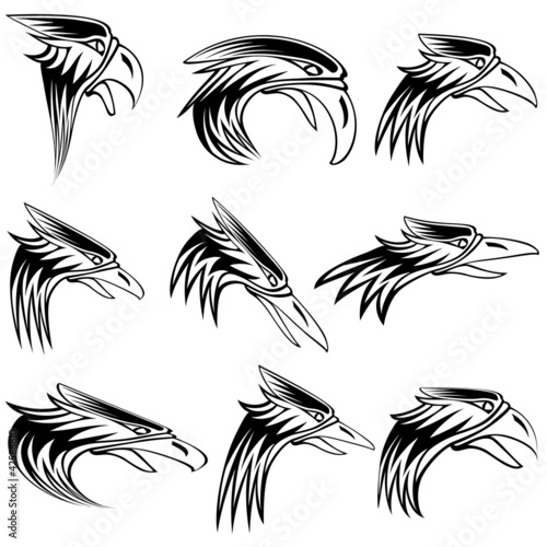 eagle  black and white sign.
