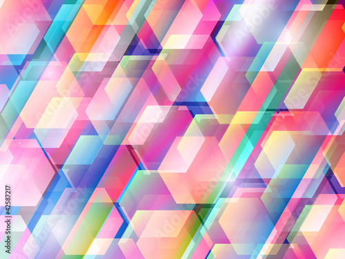 Abstract background with colored hexagons