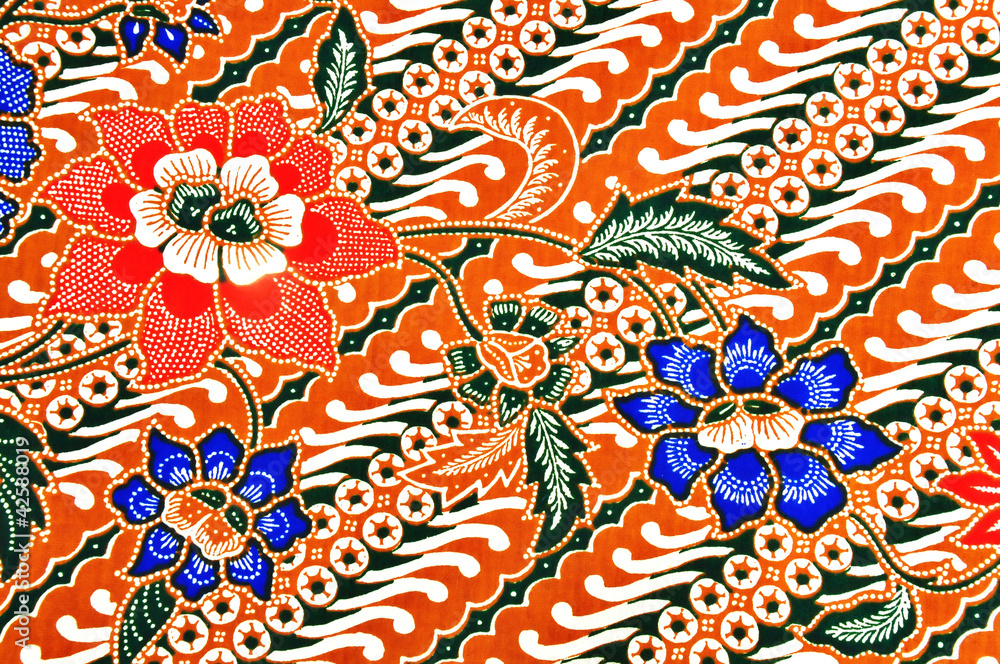 Naklejka premium Color of batik pattern