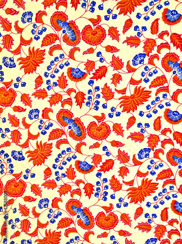 Obraz na płótnie Beautiful floral batik patterns