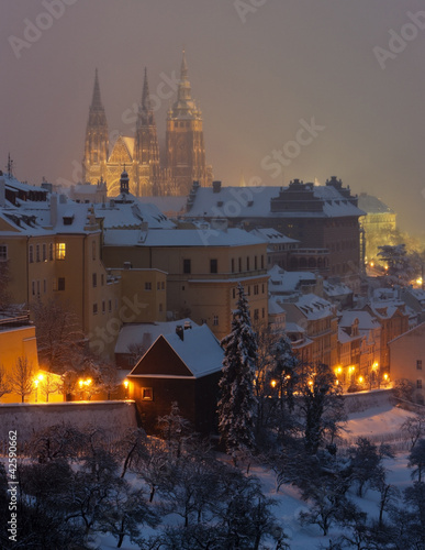 Fotografie Hradcany in winter, Prague, Czech Republic