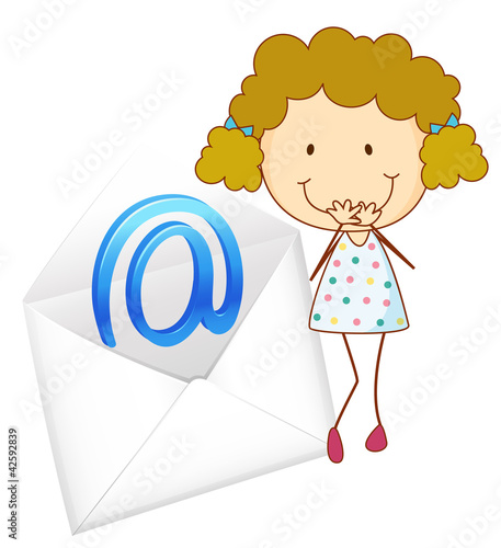 a girl with mail envelop