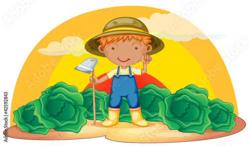 boy working in farms