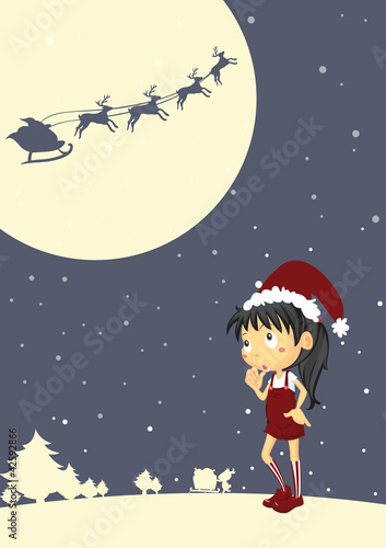 girl celebrating christmas