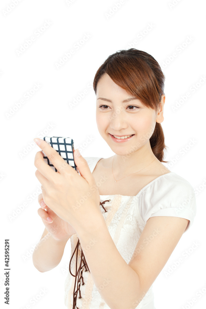 Beautiful young woman using mobile phone. Portrait of asian. Beautiful young woman using mobile phone. Portrait of asian.