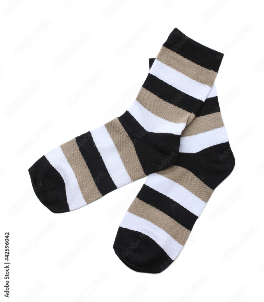 striped socks isolated on white striped socks isolated on white