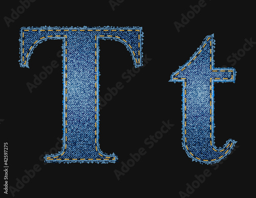 Vector jean fabric letters