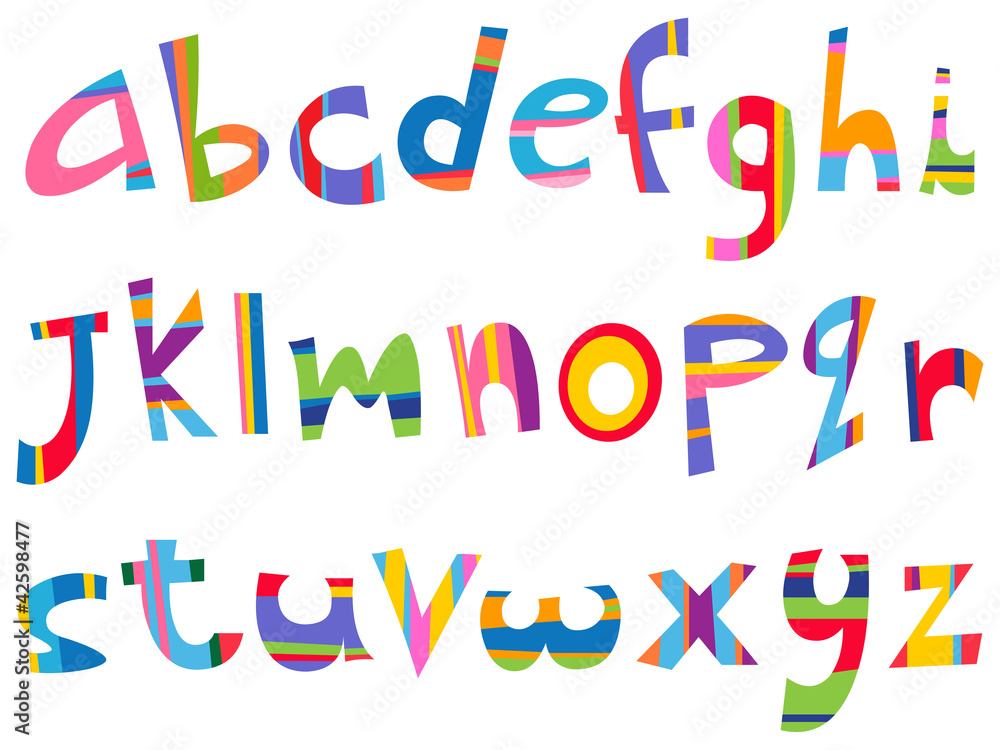 Naklejka premium Lower case fun alphabet