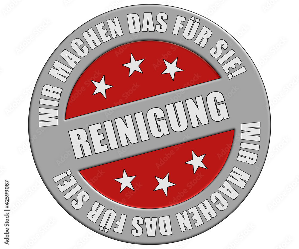 Schild graurot rt WMDFS REINIGUNG Schild graurot rt WMDFS REINIGUNG