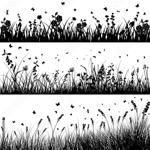 meadow silhouette set