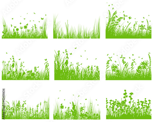 meadow silhouette set