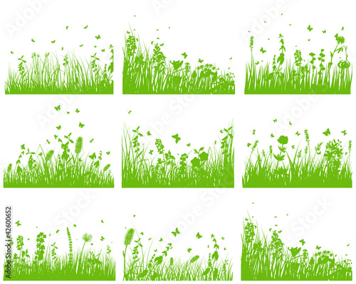 meadow silhouette set