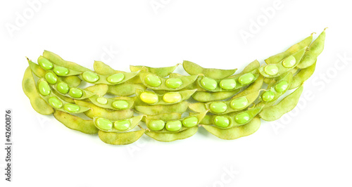 Wallpaper Mural Fresh soybeans in a pod on white background Torontodigital.ca