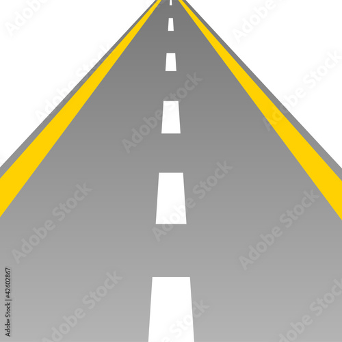 painting road with yellow line vector illustration