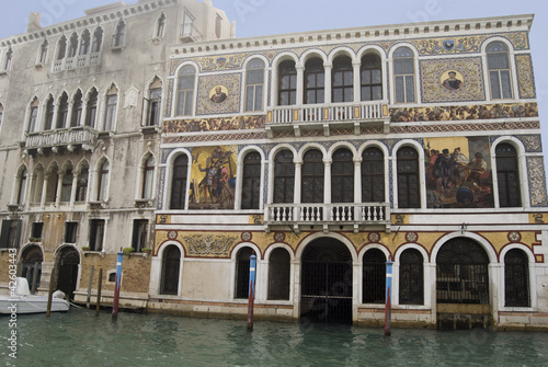 golden facade in Venice Italy