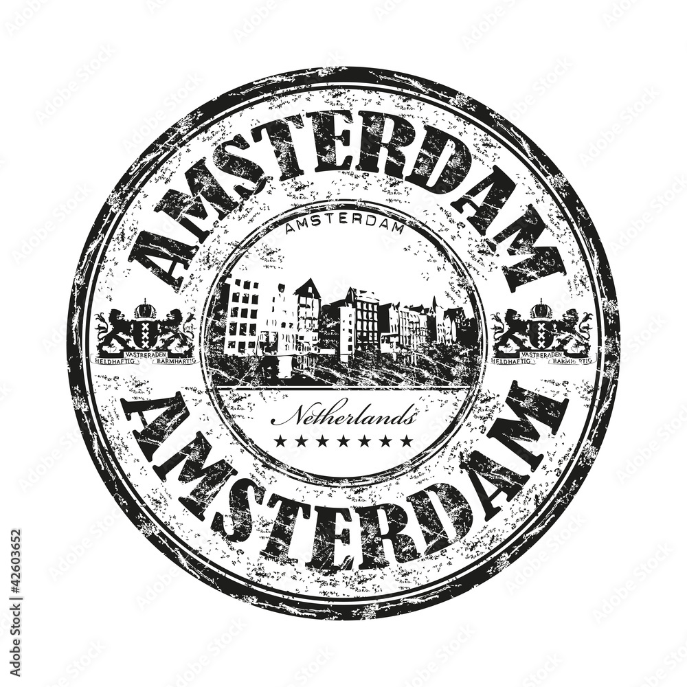 Naklejka premium Amsterdam grunge rubber stamp