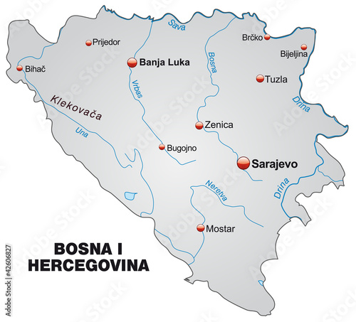 Übersichtskarte von Bosnien-Herzegowina