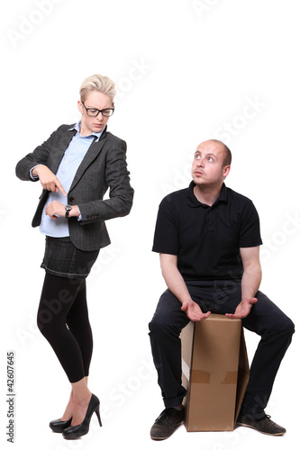 Obraz na płótnie packer unter zeitdruck