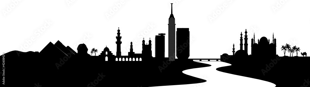Fototapeta premium Kairo Skyline mit Nil
