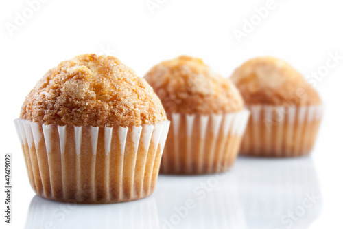 oil muffins isolated on white