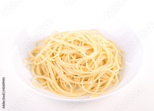 Spaghetti portion on a plate