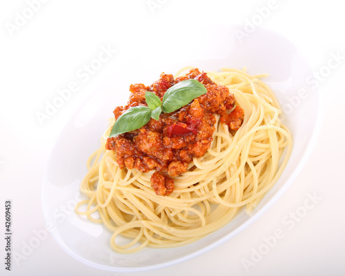 Spaghetti bolognese on a plate