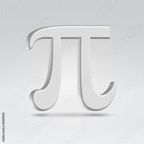 Silver 3,14 sign icon