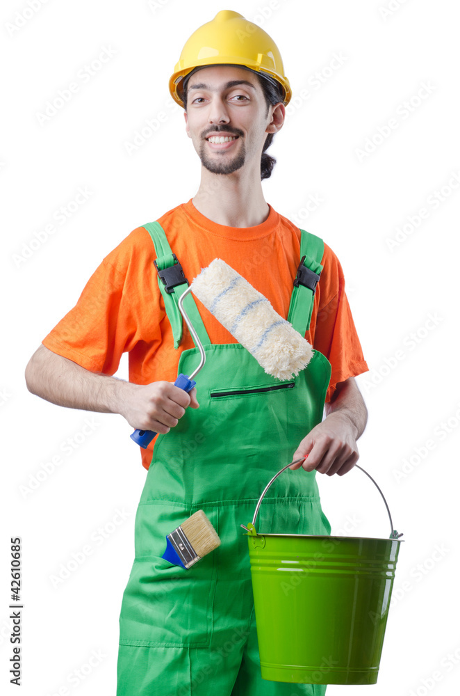 Painter isolated on the white Painter isolated on the white