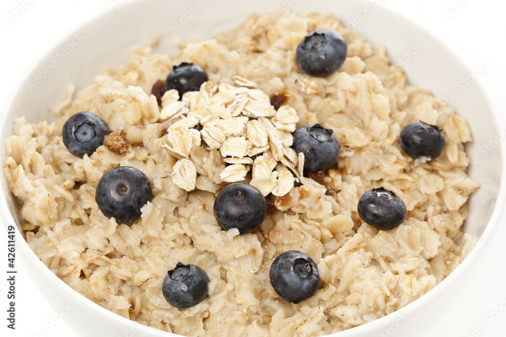 Organic Cooked oatmeal with blueberries Organic Cooked oatmeal with blueberries