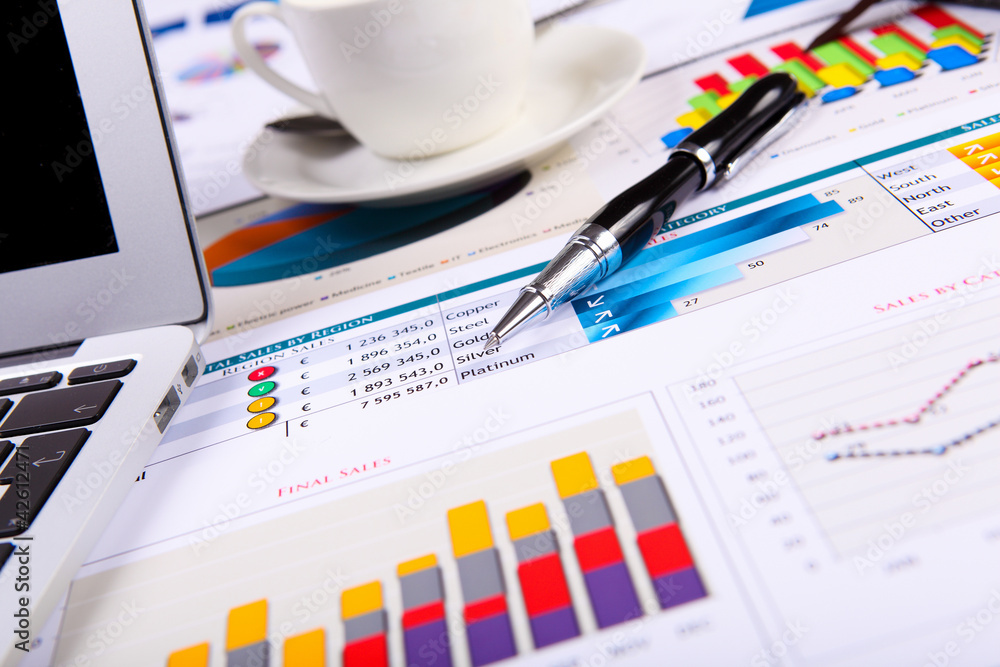 Fototapeta premium Financial papers on the table