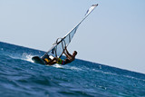 Front view of young windsurfer