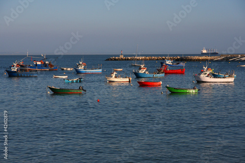 colorful fishing boats, Cascais, Portugal