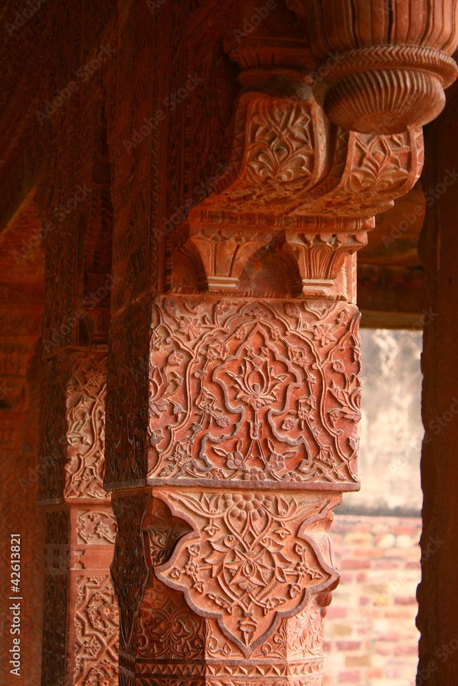 Stone carving at Fathepur Sikri, India