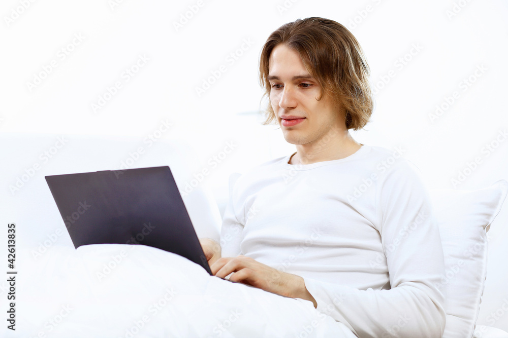 Young man with notebook Young man with notebook