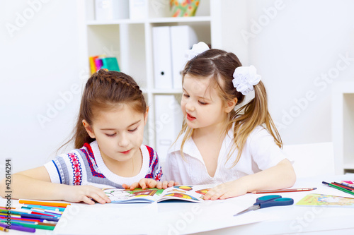 Little girl and study