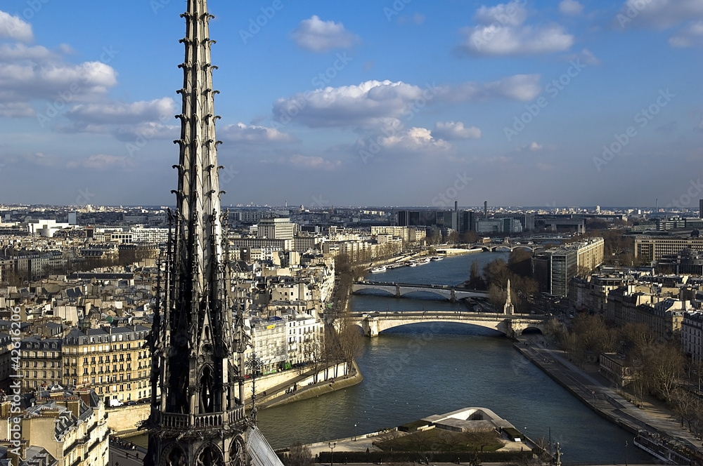 aerial view of Paris