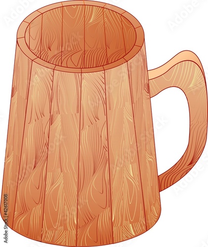 This wooden mug is empty you can pour anything here